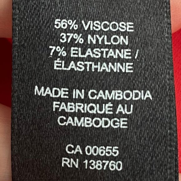 RW&CO. Responsible Crew Nk Flutter Sleeve Viscose Nylon Blend Top Lt. Red S NWT - Picture 9 of 10